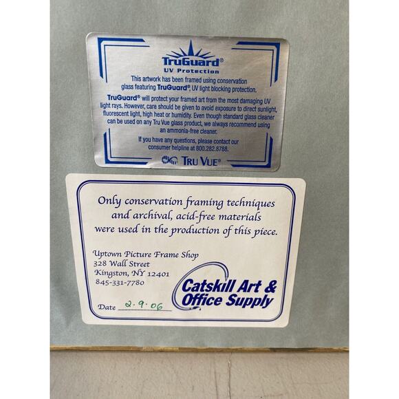 Needlepoint Artwrok Picassos Son Paul Harlequin Costume Gold Professional Frame - Picture 5 of 13